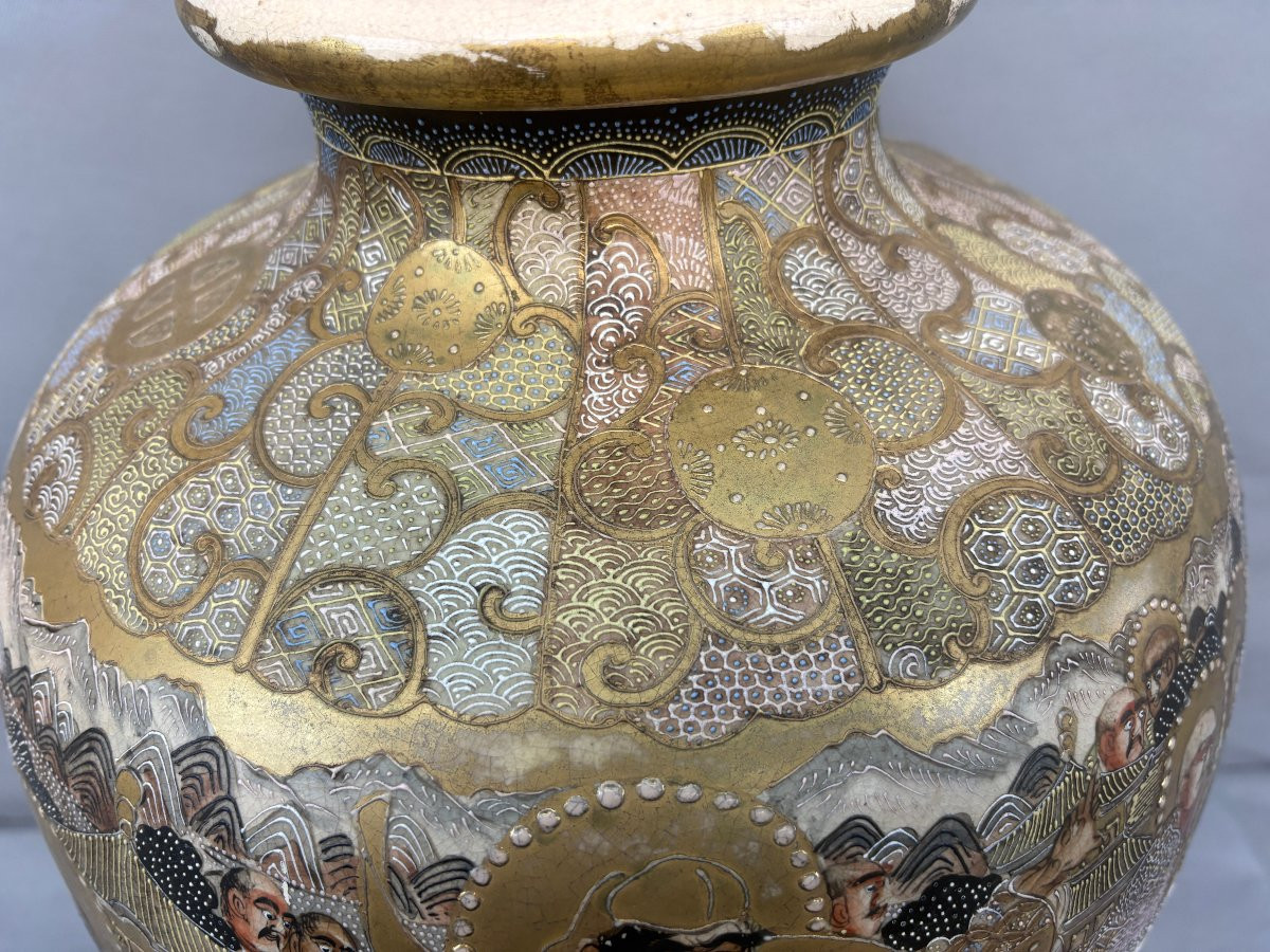 VASE SATSUMA grande taille  60  CM de haut PERIODE MEJI-photo-1