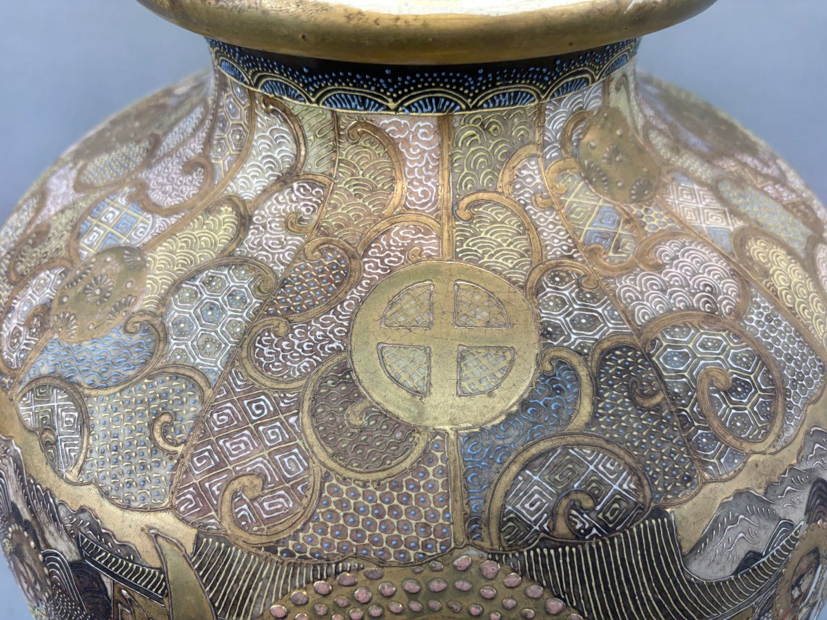 VASE SATSUMA grande taille  60  CM de haut PERIODE MEJI-photo-2