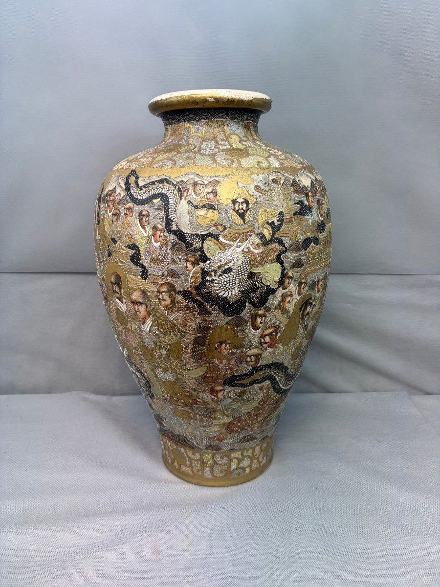 VASE SATSUMA grande taille  60  CM de haut PERIODE MEJI