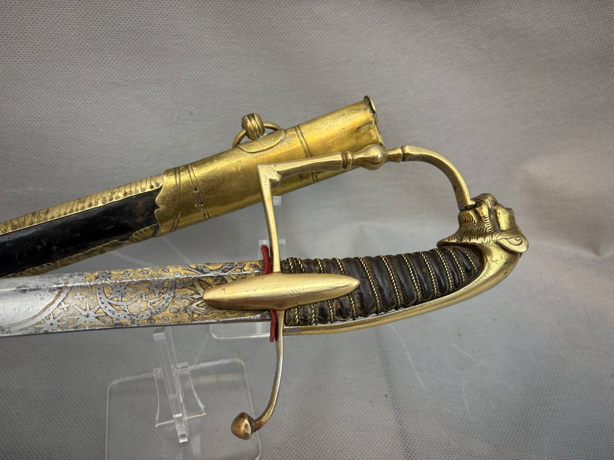 SABRE d'OFFICIER de CAVALERIE LEGERE HUSSARD fin XVIII SIECLE -photo-3