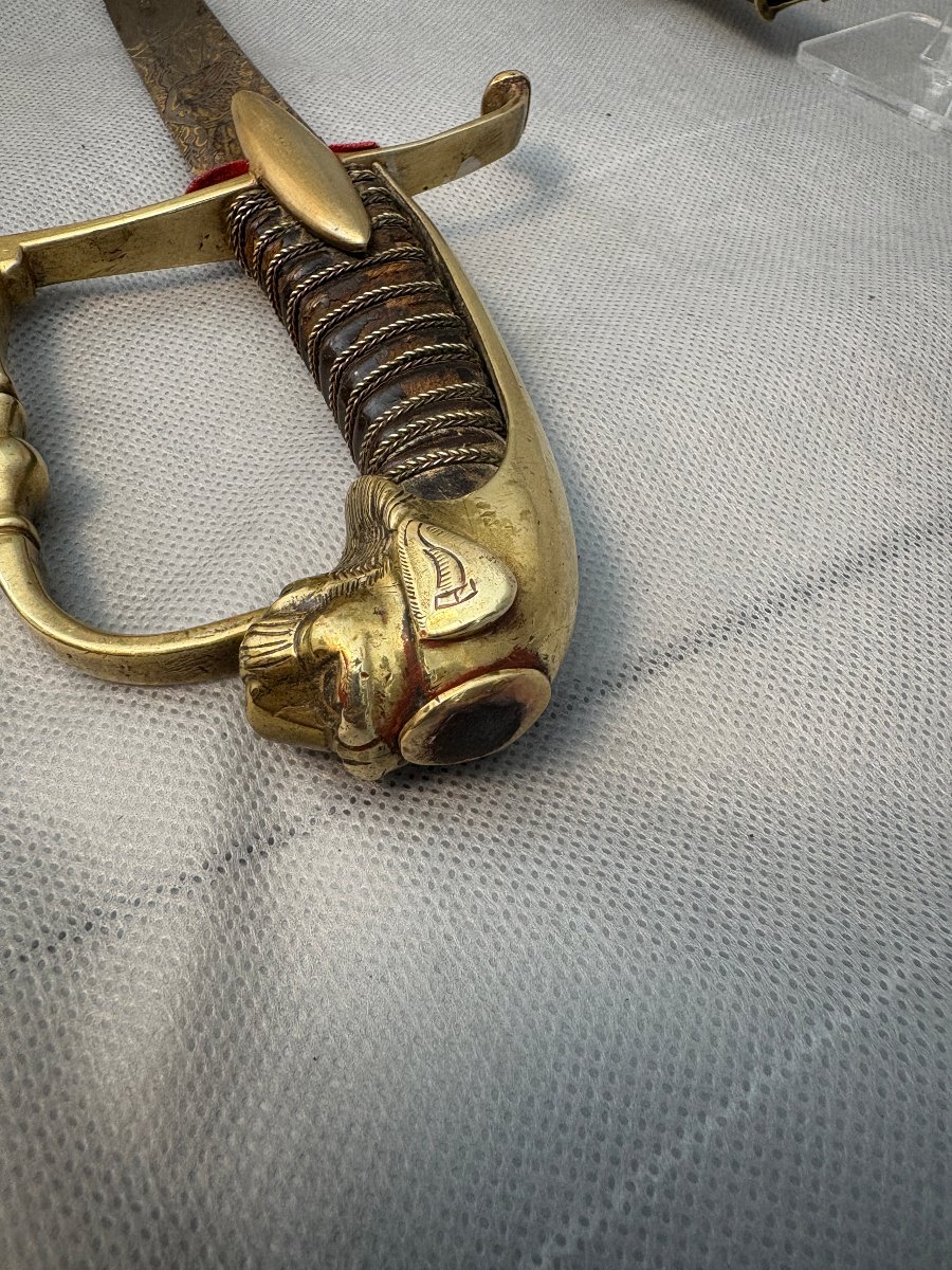 SABRE d'OFFICIER de CAVALERIE LEGERE HUSSARD fin XVIII SIECLE -photo-3