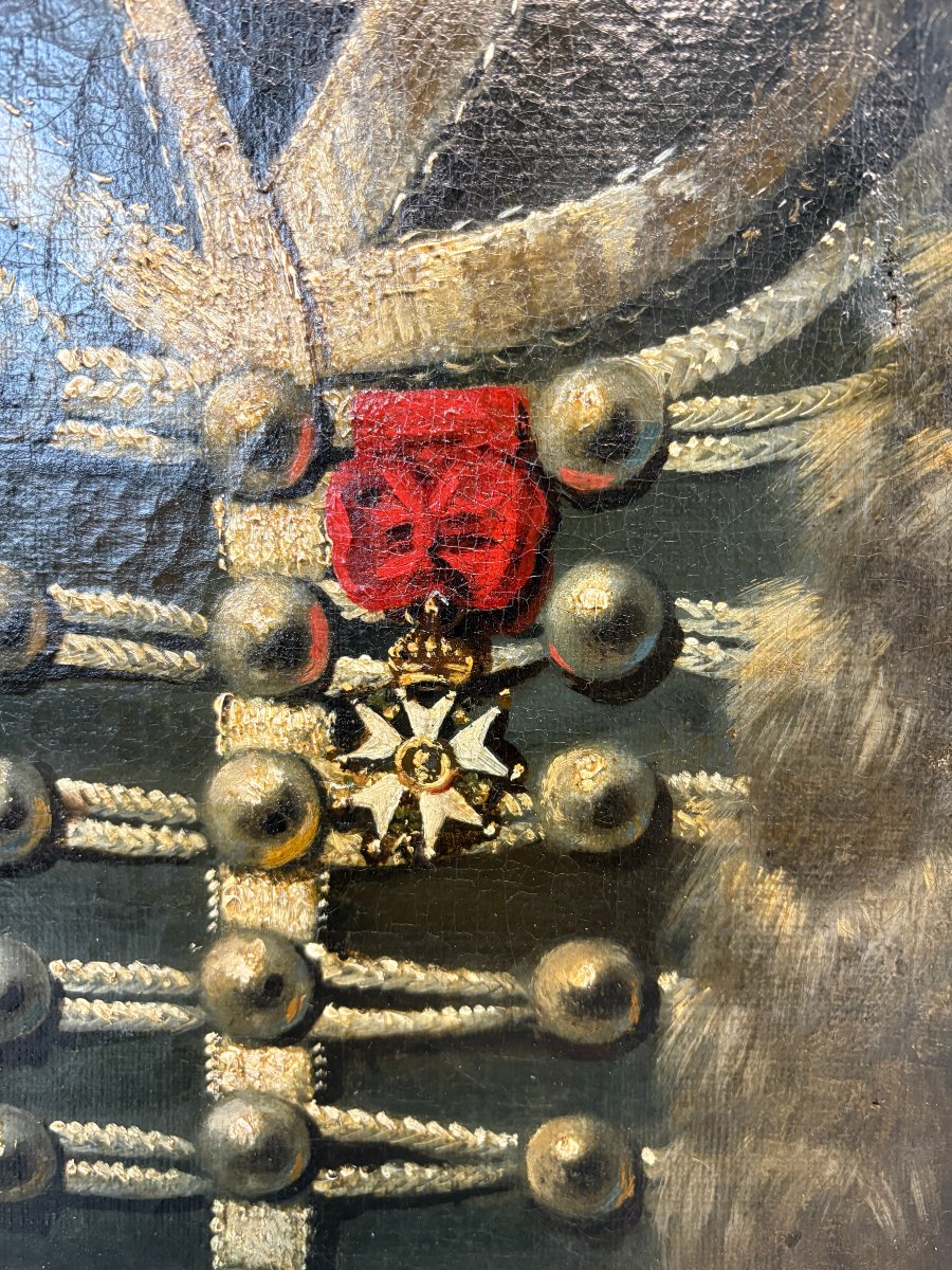Oil Portrait On Canvas Of A Hussar Officer From The 3rd Regiment -photo-3