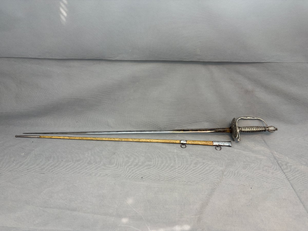 EPEE d'OFFICIER en ARGENT XVIII ème -photo-3
