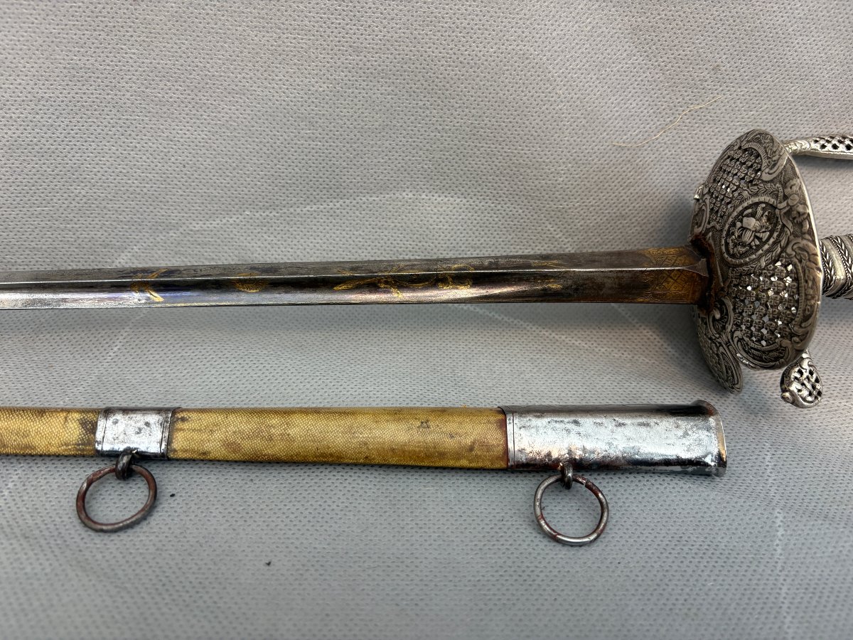 EPEE d'OFFICIER en ARGENT XVIII ème -photo-4