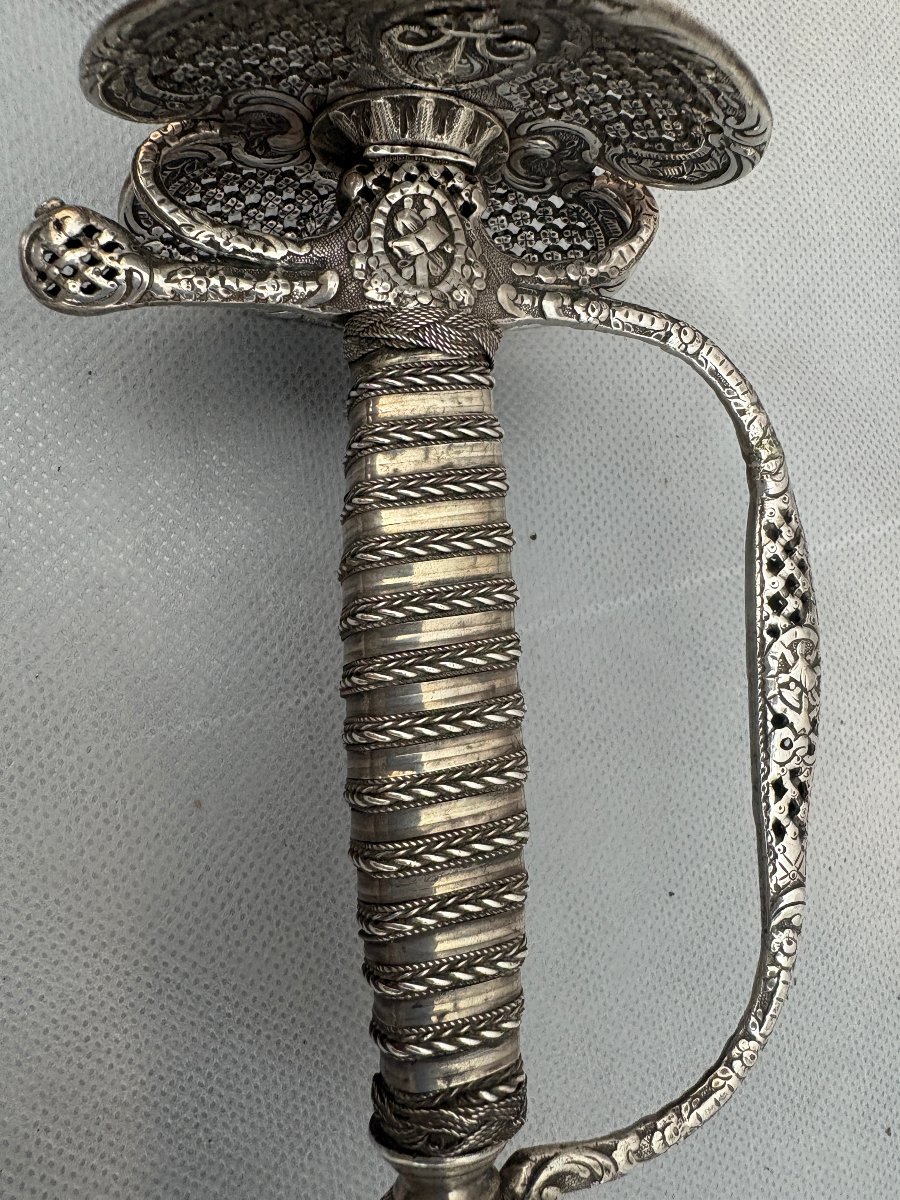 EPEE d'OFFICIER en ARGENT XVIII ème -photo-6
