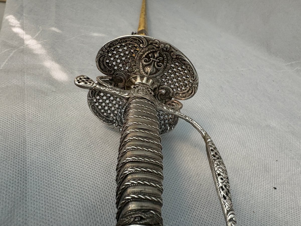 EPEE d'OFFICIER en ARGENT XVIII ème 