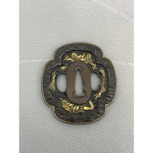 TSUBA  de forme MOKO GATA        époque  EDO