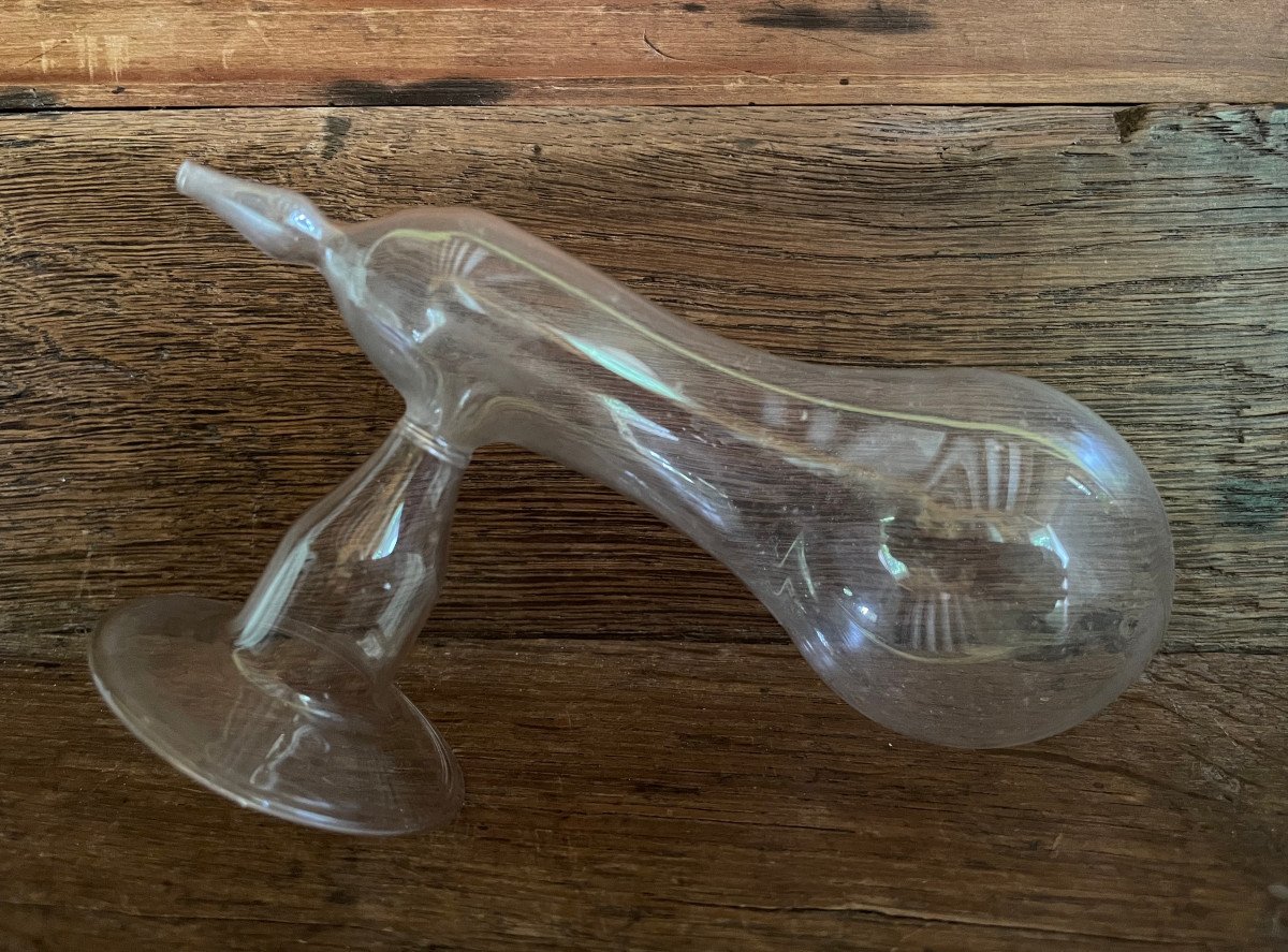 Blown Glass Breast Pump - XIXth Glassware-photo-2