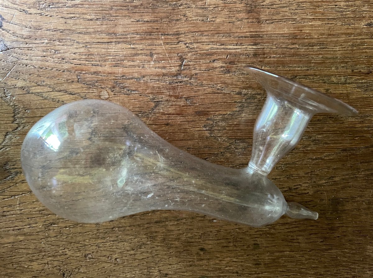 Blown Glass Breast Pump - XIXth Glassware-photo-3