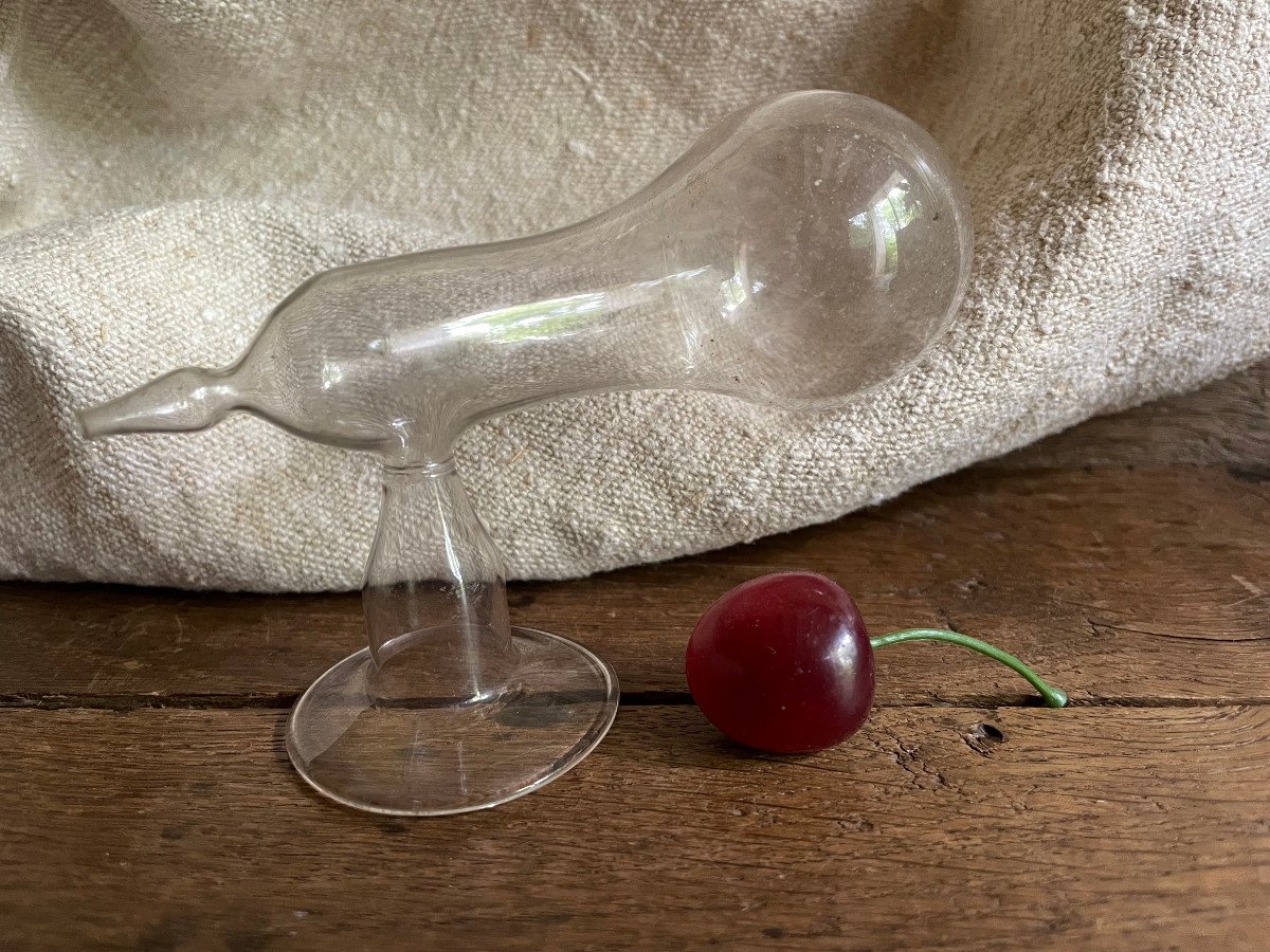 Blown Glass Breast Pump - XIXth Glassware-photo-8