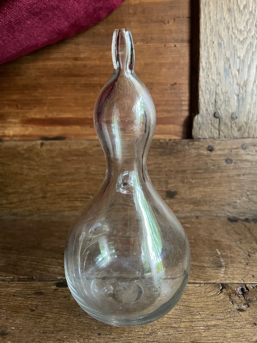 Biberon en Verre Soufflé Translucide - Verrerie début XIXème-photo-1