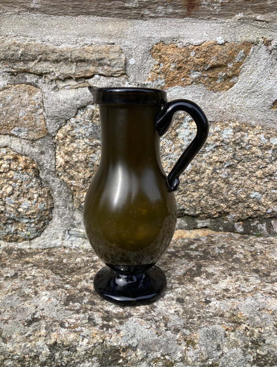 Elégant Pichet en Verre Soufflé  - Verrerie fin XVIIIe Bourgogne ou Lorraine-photo-4