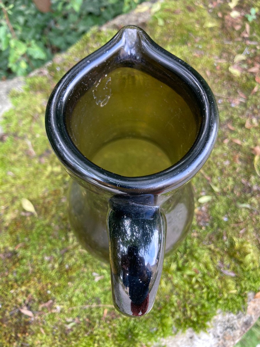 Elégant Pichet en Verre Soufflé  - Verrerie fin XVIIIe Bourgogne ou Lorraine-photo-3