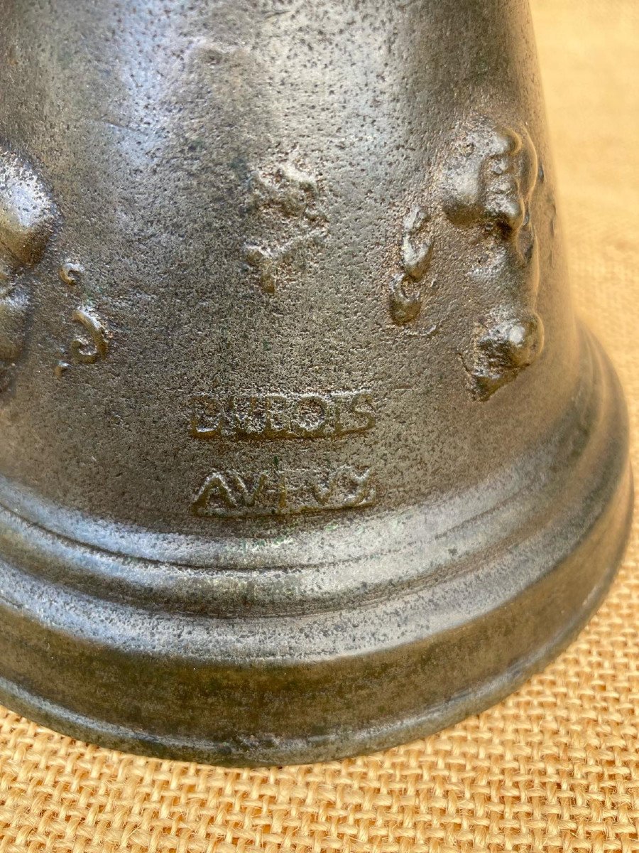 Bronze Mortar - Dubois Aupuy - Four Faces Of Putti - 18th Century-photo-4