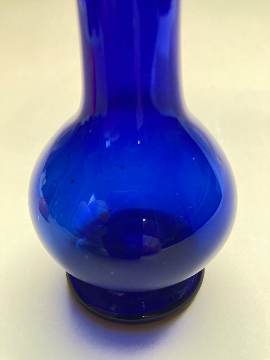 Small Soliflore Vase In Intense Blue Glass - Late 18th Century Glassware-photo-5