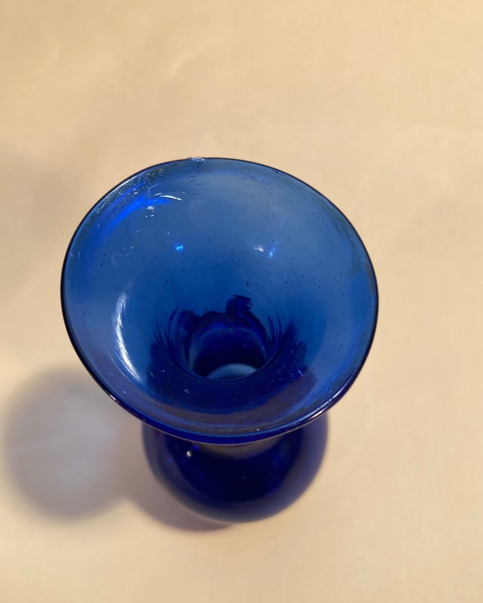 Small Soliflore Vase In Intense Blue Glass - Late 18th Century Glassware-photo-6