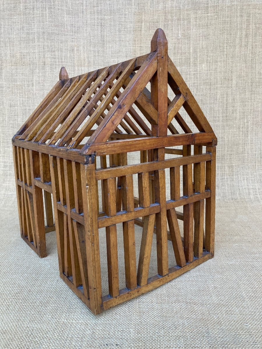 Wooden Frame Model, Half-timbered House, 20th Century Masterwork-photo-4