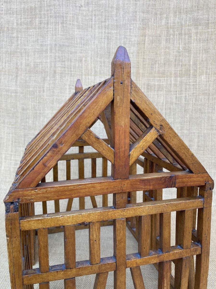 Wooden Frame Model, Half-timbered House, 20th Century Masterwork-photo-3