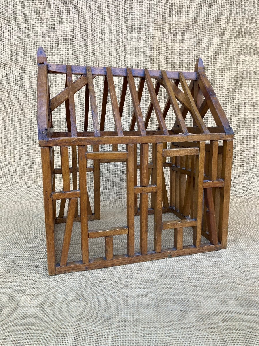 Wooden Frame Model, Half-timbered House, 20th Century Masterwork