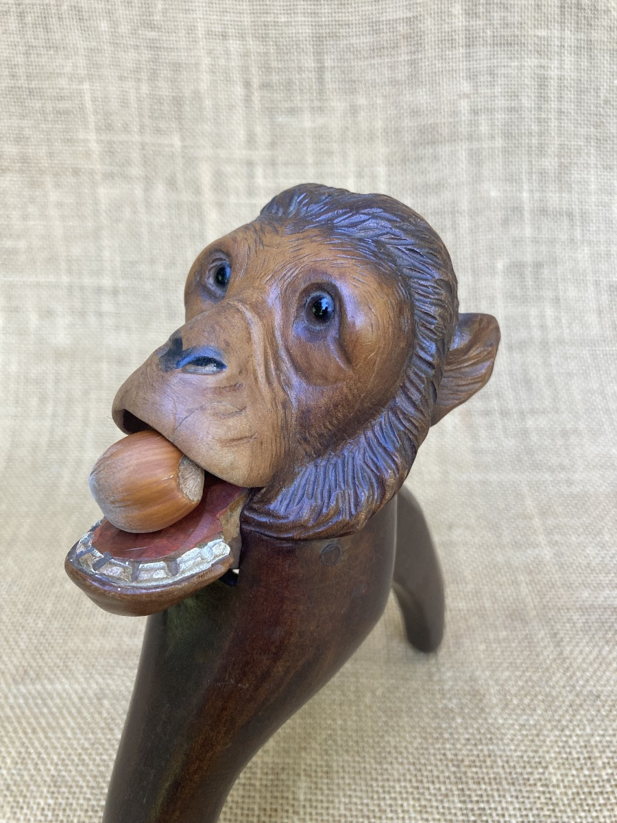Casse Noisette Bois, Tête De Singe, XXe Art Populaire 
