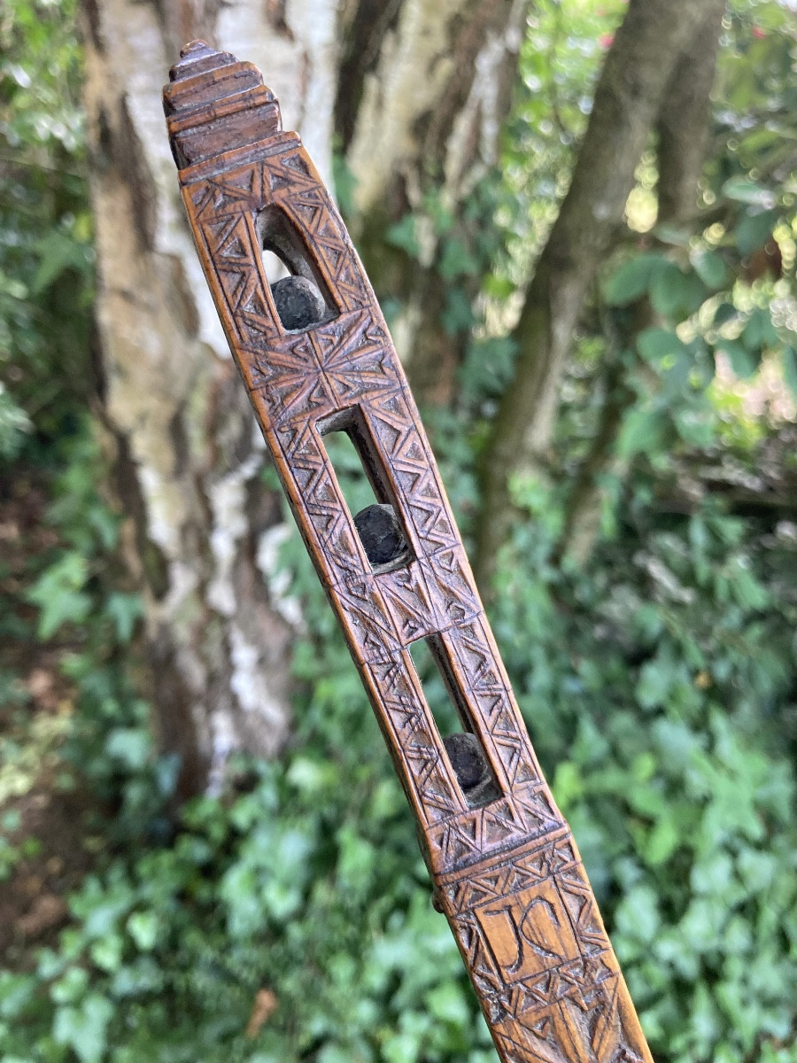 Aune de couturière, bois fruitier, art populaire Alsace ? Savoie ? ,  XVIIIe  début XIXe.-photo-4
