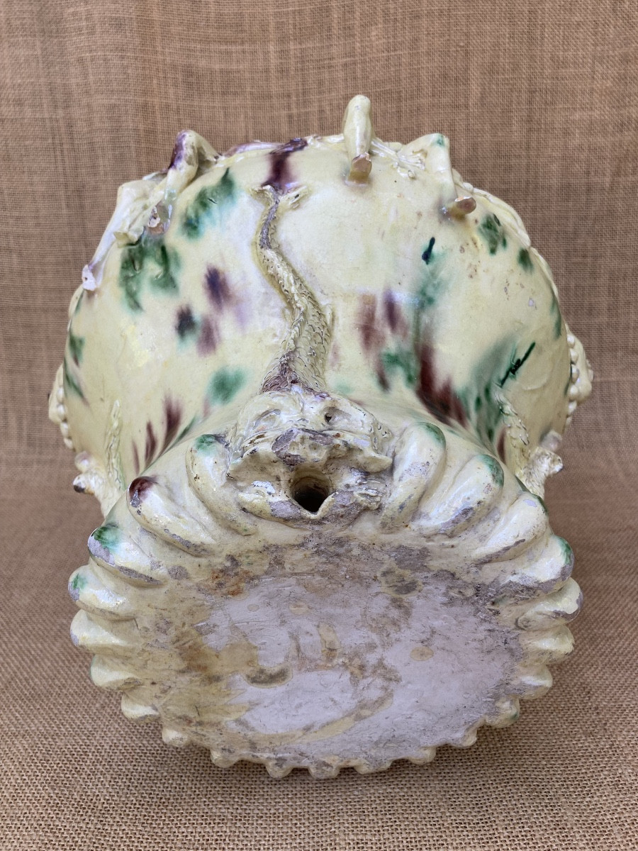 Glazed Earthenware Water Fountain, Provence, Biot? Early 19th Century, Folk Art Pottery.-photo-4