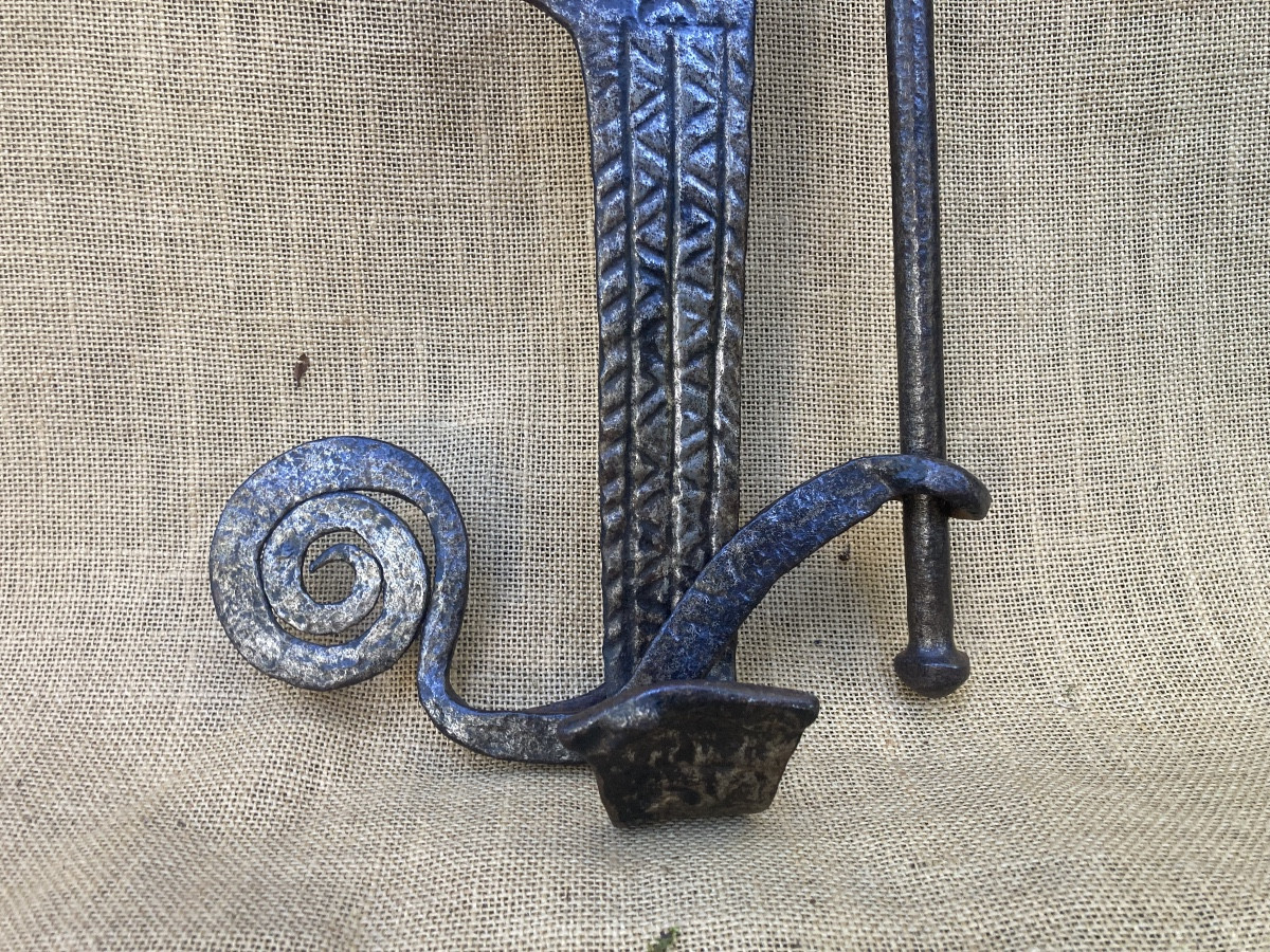 Wrought Iron Rack With A Name, Folk Art, 18th Century-photo-3
