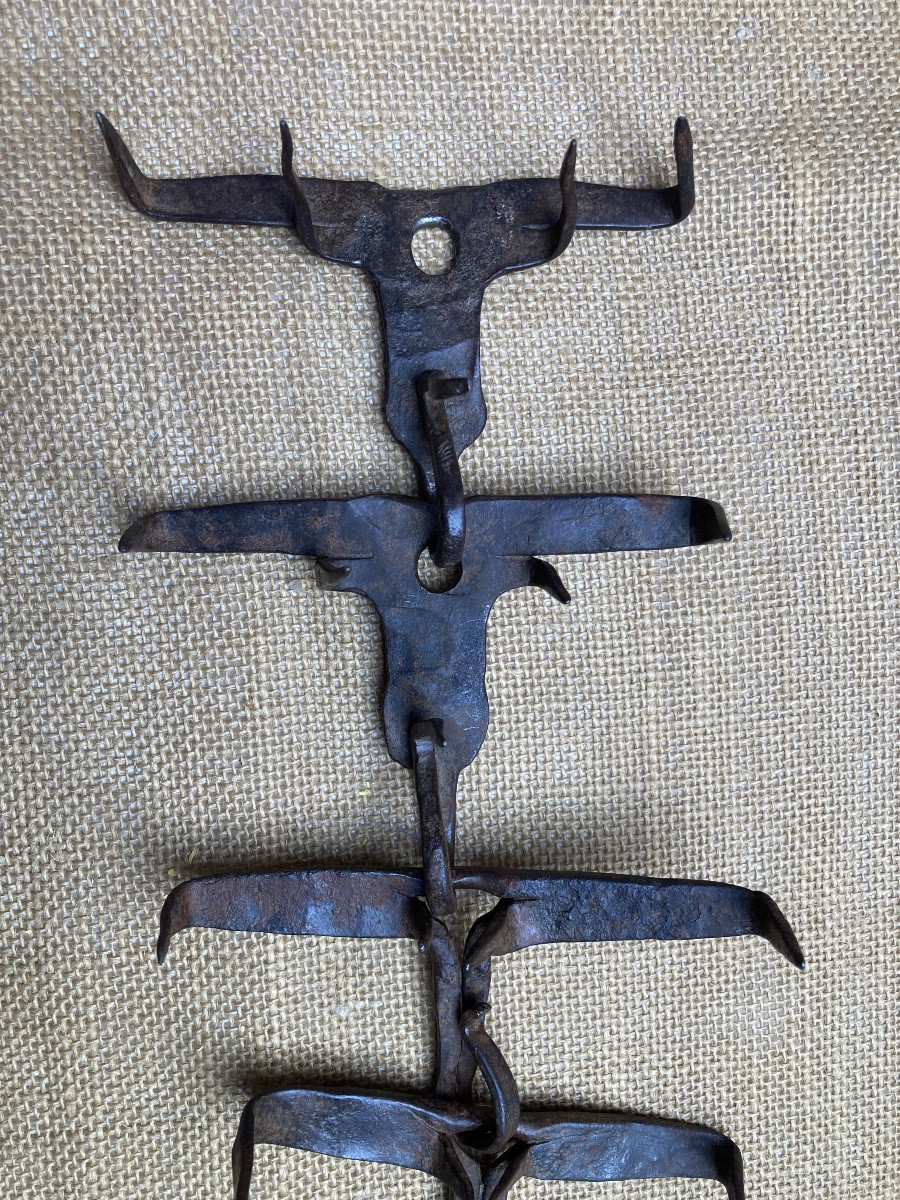 Collier de chien anti loups fer forgé, pour chien de berger, art populaire XVIIIe.-photo-1