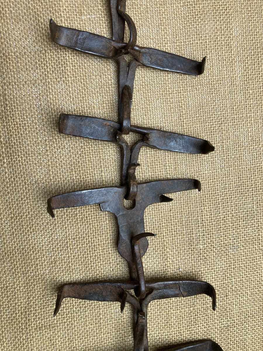 Collier de chien anti loups fer forgé, pour chien de berger, art populaire XVIIIe.-photo-2