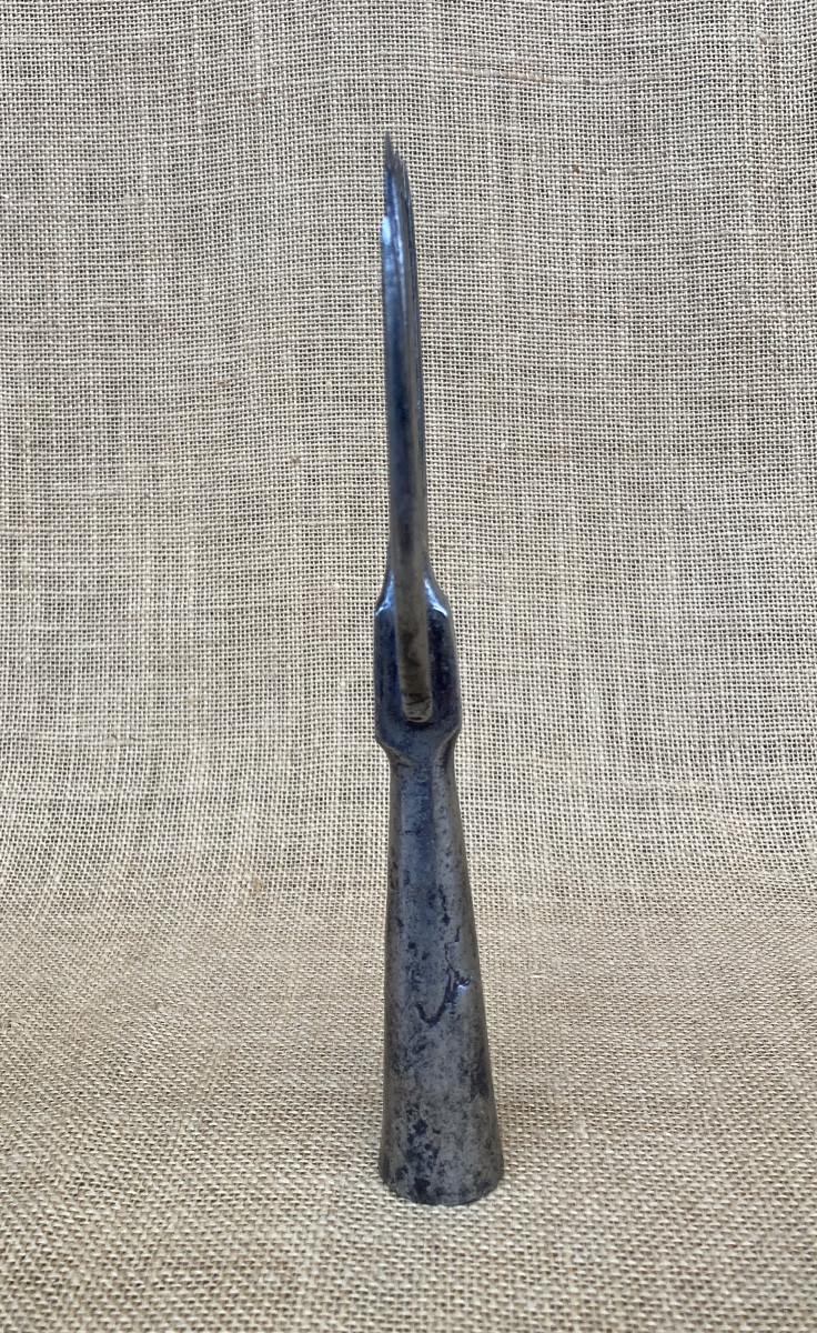 Petite fouëne en fer forgé, outil, pêche, art populaire XIXe-photo-3