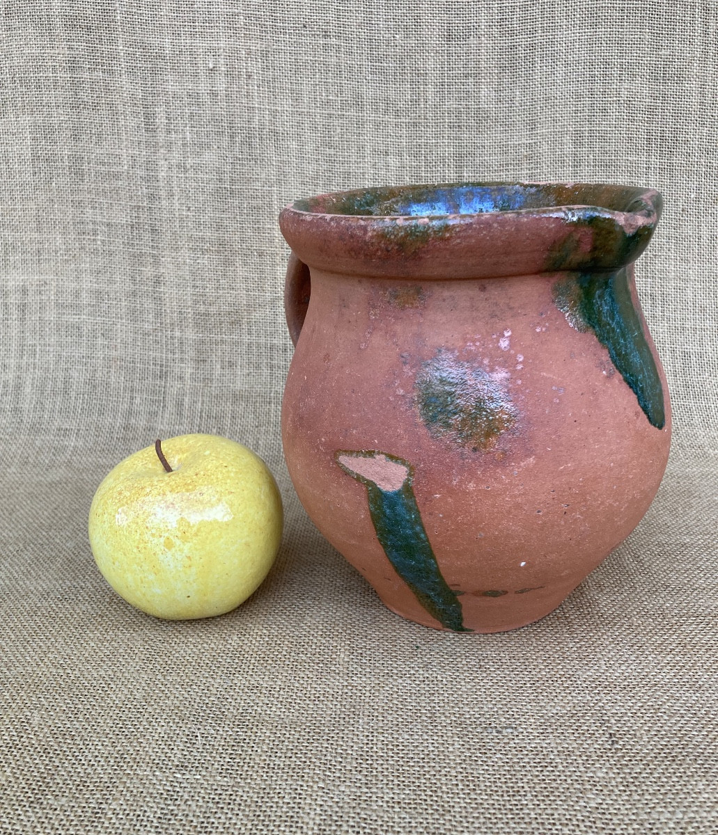 Milk Jug, Cream Jug, Brissard, Abondant, Eure Valley, Normandy, 19th-century Folk Art Pottery-photo-6