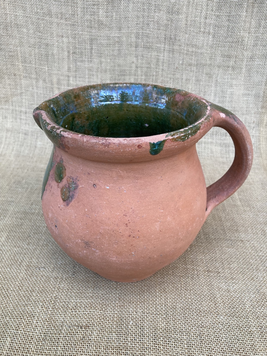 Milk Jug, Cream Jug, Brissard, Abondant, Eure Valley, Normandy, 19th-century Folk Art Pottery-photo-7