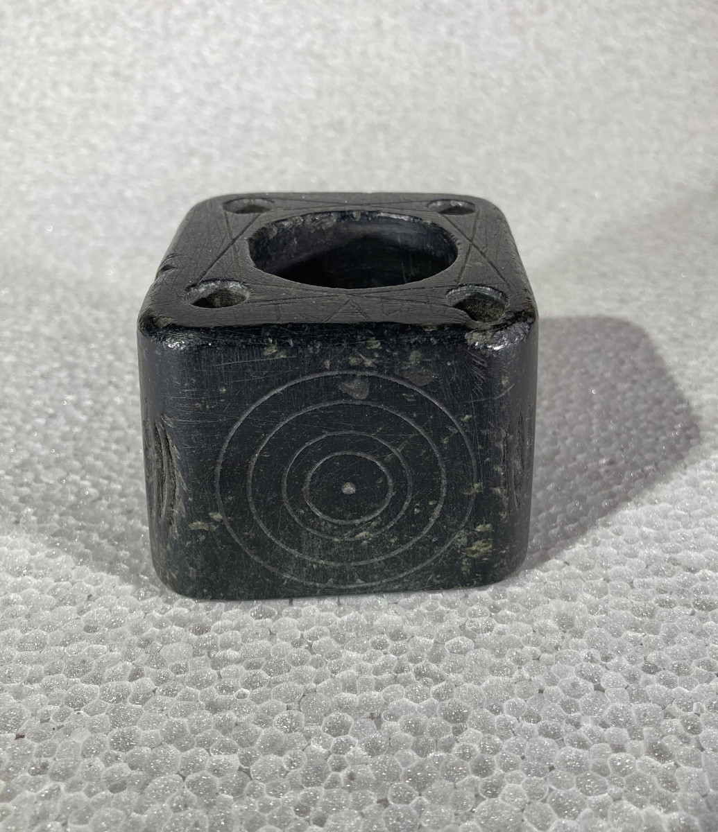 Soapstone Inkwell From Queyras, 19th-century Folk Art-photo-4