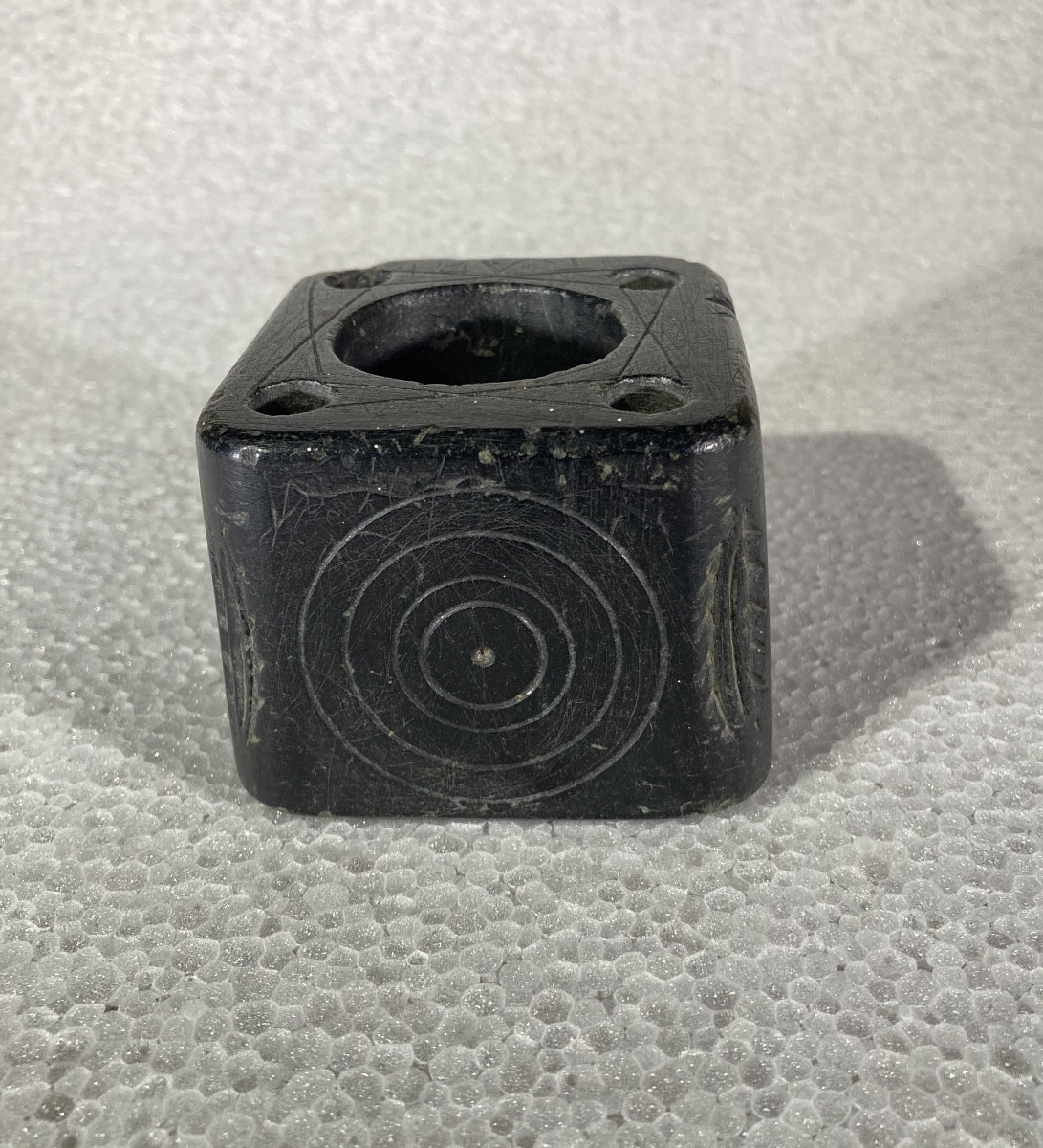 Soapstone Inkwell From Queyras, 19th-century Folk Art-photo-4