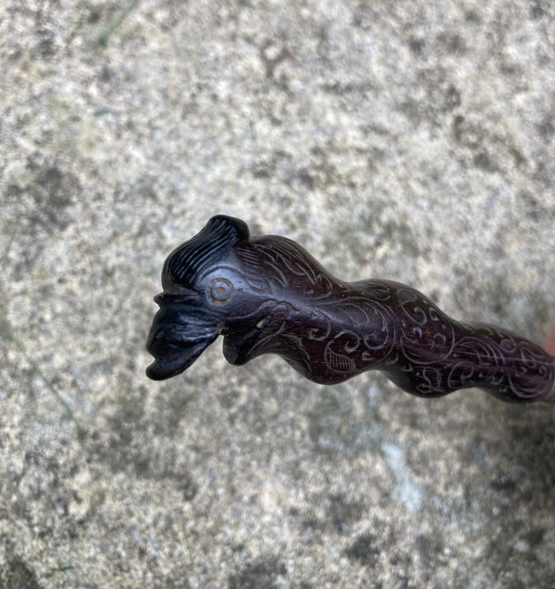Two-pronged Spear Fork, Dolphin Head Handle, 17th Century. Tableware, Folk Art.-photo-4