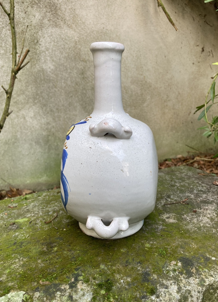 Gourde, bouteille faïence de Nevers, dite de pèlerin, art populaire, fin XVIIIem.-photo-2