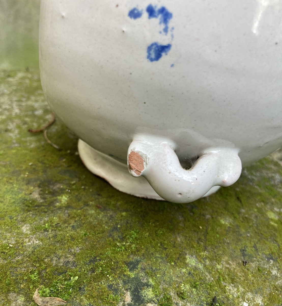 Gourde, bouteille faïence de Nevers, dite de pèlerin, art populaire, fin XVIIIem.-photo-3