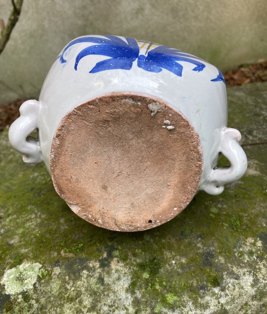 Gourde, bouteille faïence de Nevers, dite de pèlerin, art populaire, fin XVIIIem.-photo-4