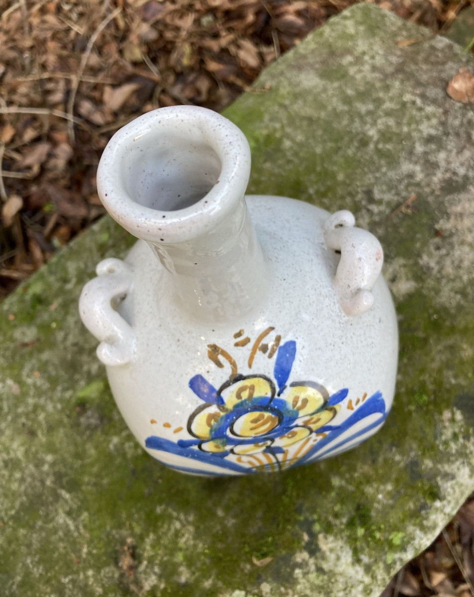 Gourde, bouteille faïence de Nevers, dite de pèlerin, art populaire, fin XVIIIem.-photo-5