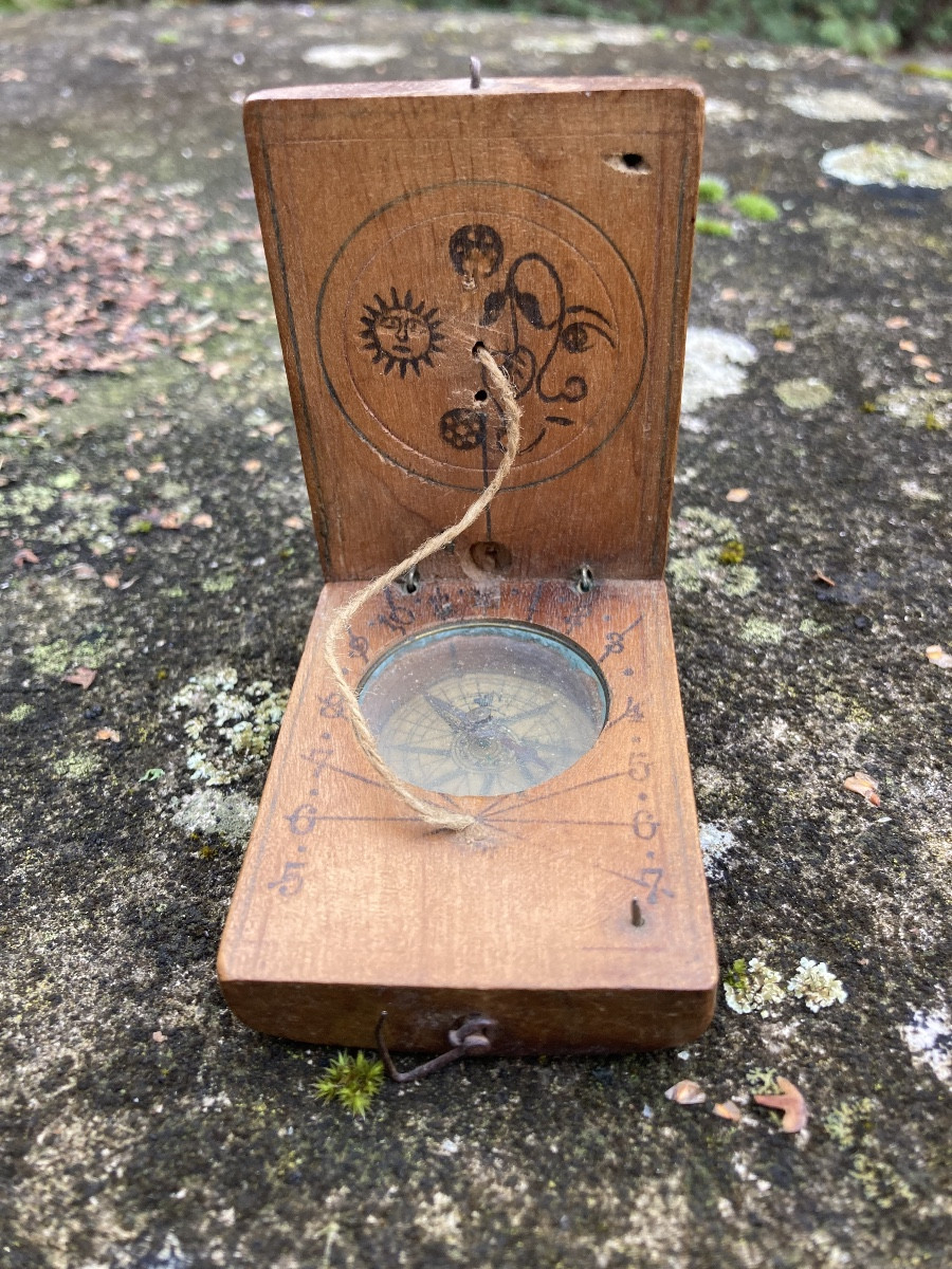 Shepherd's Compass Sundial, 19th-century Folk Art