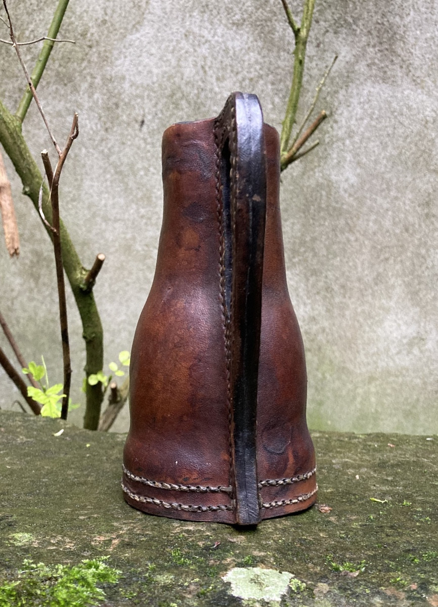 Black Jack Leather Pitcher, English 19th Century?-photo-1
