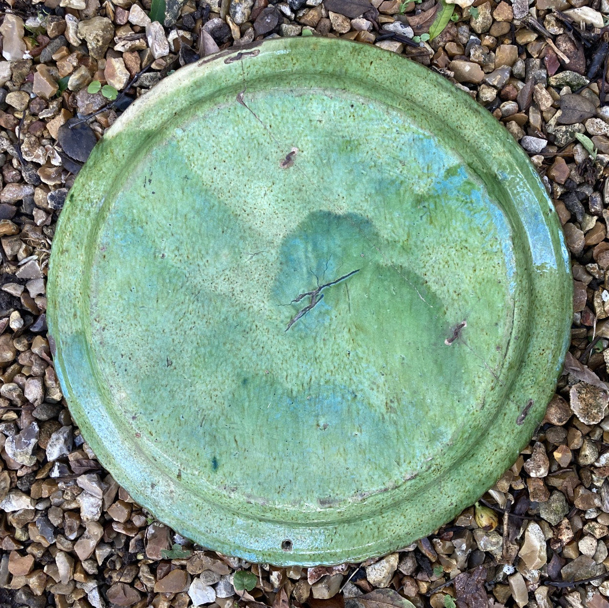 Glazed Earthenware Dish With A Central Boss, From The Gard Region, Vauvert, 18th Century, Folk Art -photo-8