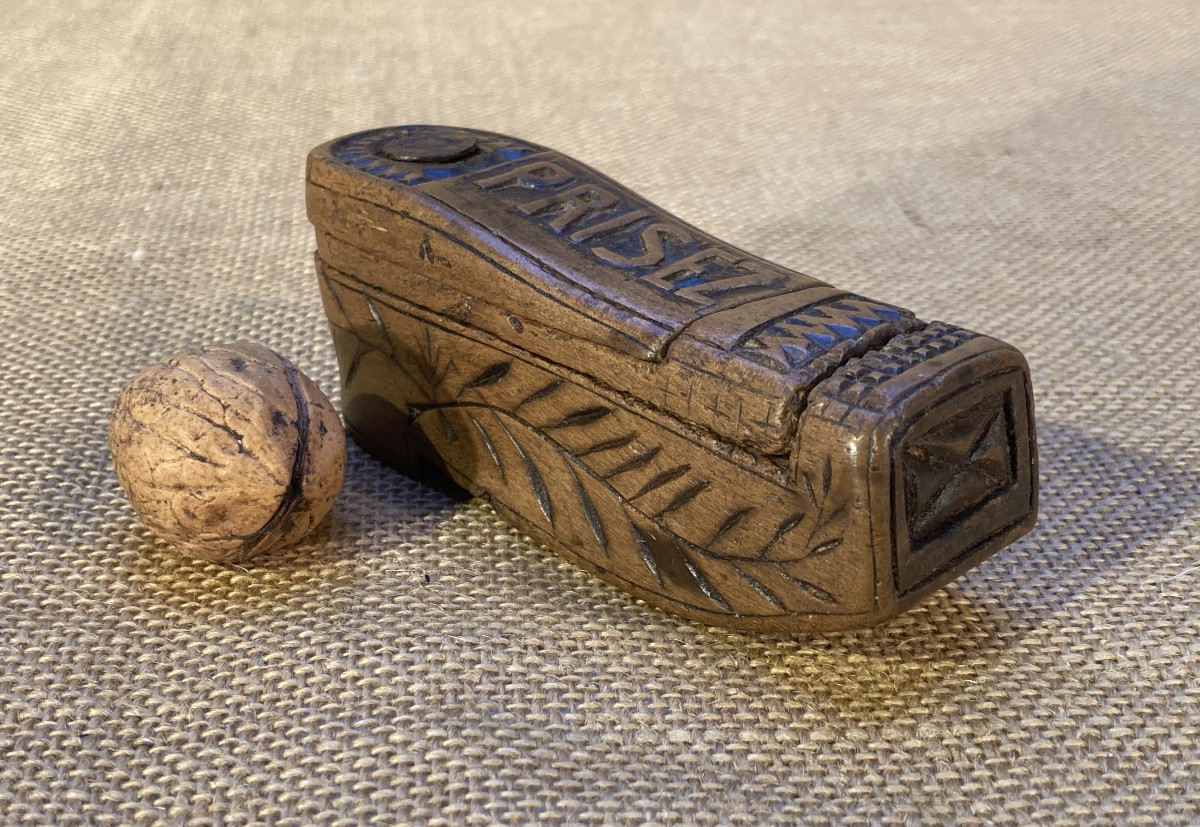 Shoe-shaped Snuffbox With A Mechanism, Late 19th/early 20th Century, Folk Art.-photo-2
