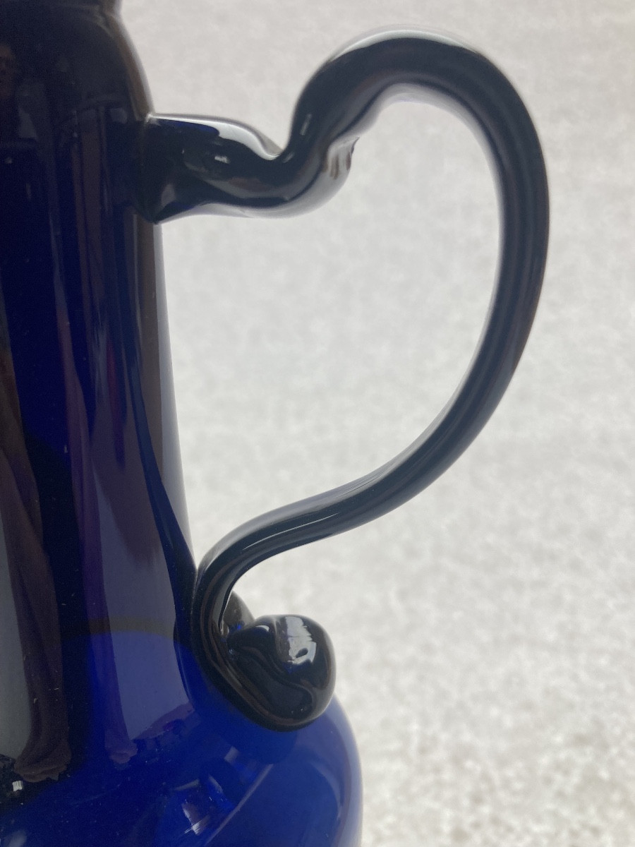 Paire de Huillier - vinaigrier , verre bleu, Bordeaux début XIXe.-photo-3