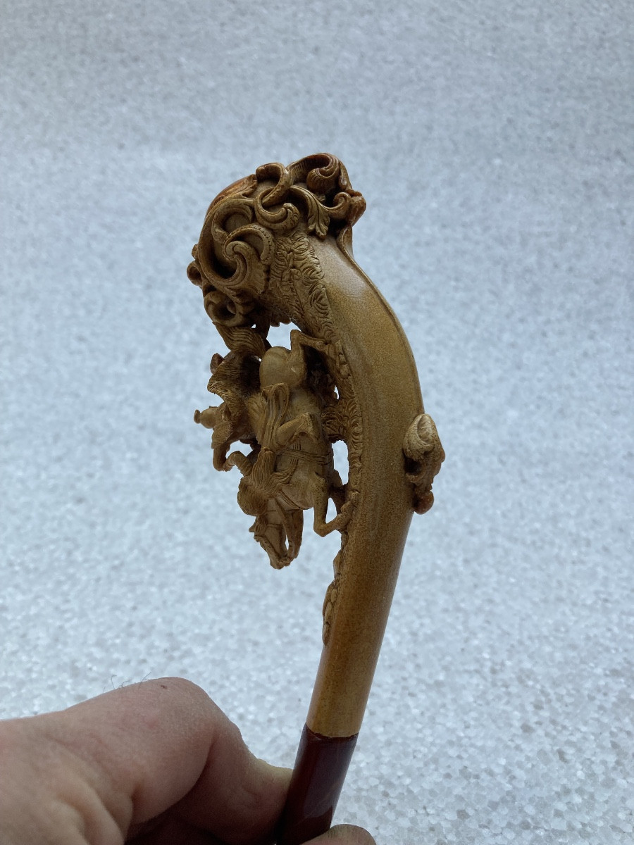 Meerschaum Pipe, Cossack Abduction Scene On Horseback, 19th Century.-photo-3