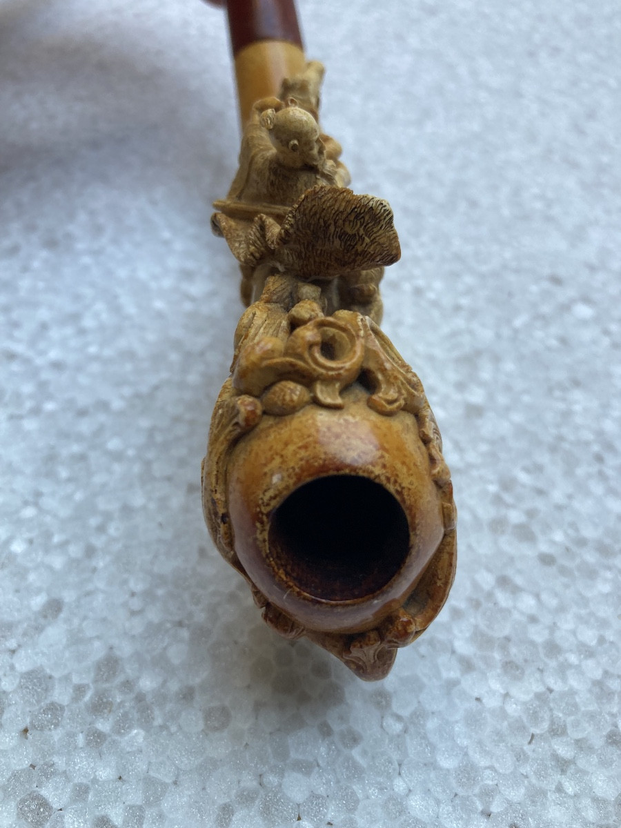 Meerschaum Pipe, Cossack Abduction Scene On Horseback, 19th Century.-photo-4