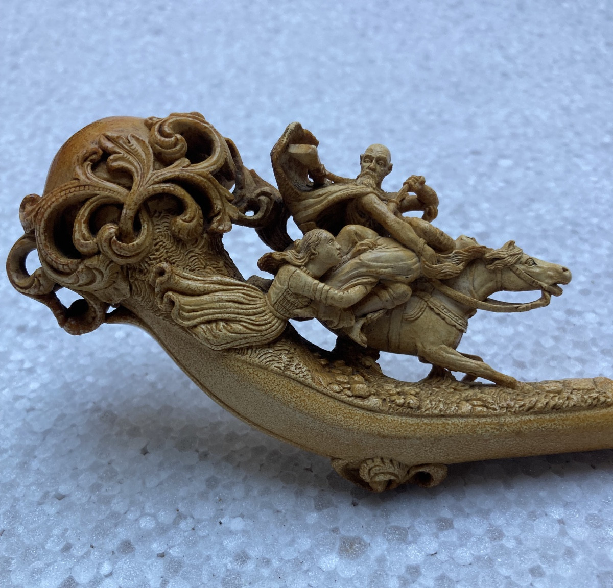 Meerschaum Pipe, Cossack Abduction Scene On Horseback, 19th Century.-photo-7