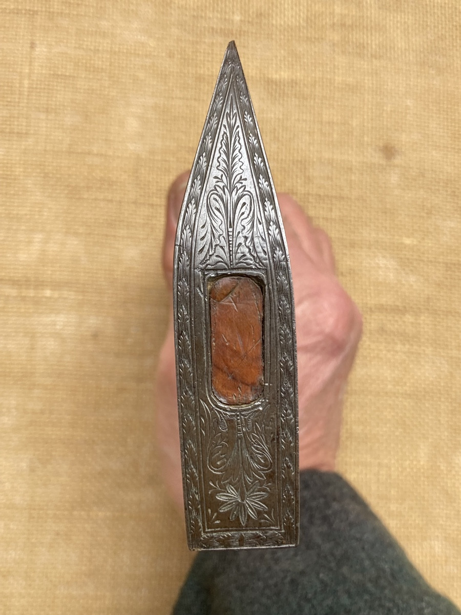 Chiseled, Engraved, Highly Decorated Hammer, Wrought Iron, Tool, Folk Art Late 19th C. Early 20th C.-photo-3