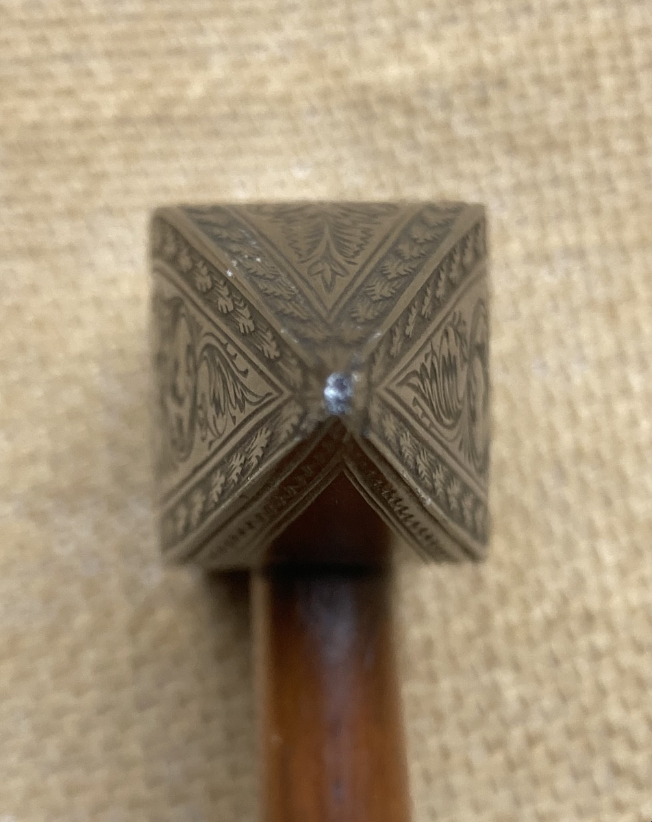 Chiseled, Engraved, Highly Decorated Hammer, Wrought Iron, Tool, Folk Art Late 19th C. Early 20th C.-photo-1