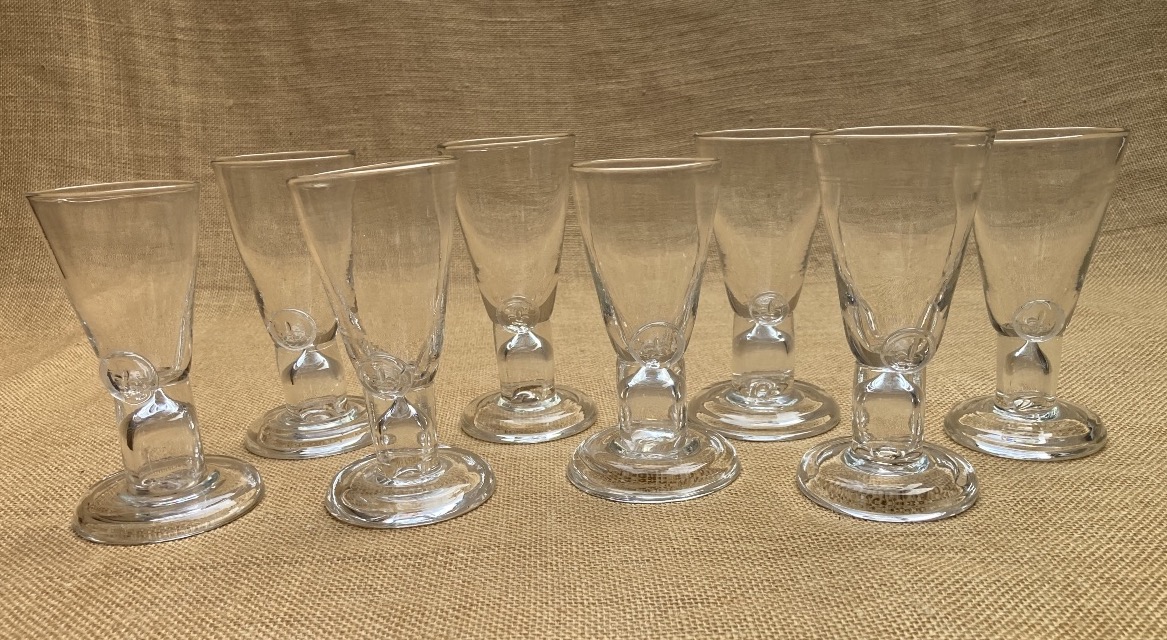 Eight Danish Glasses From The Early 19th Century, Blown Glass, With Fleur-de-lis Motifs.-photo-8